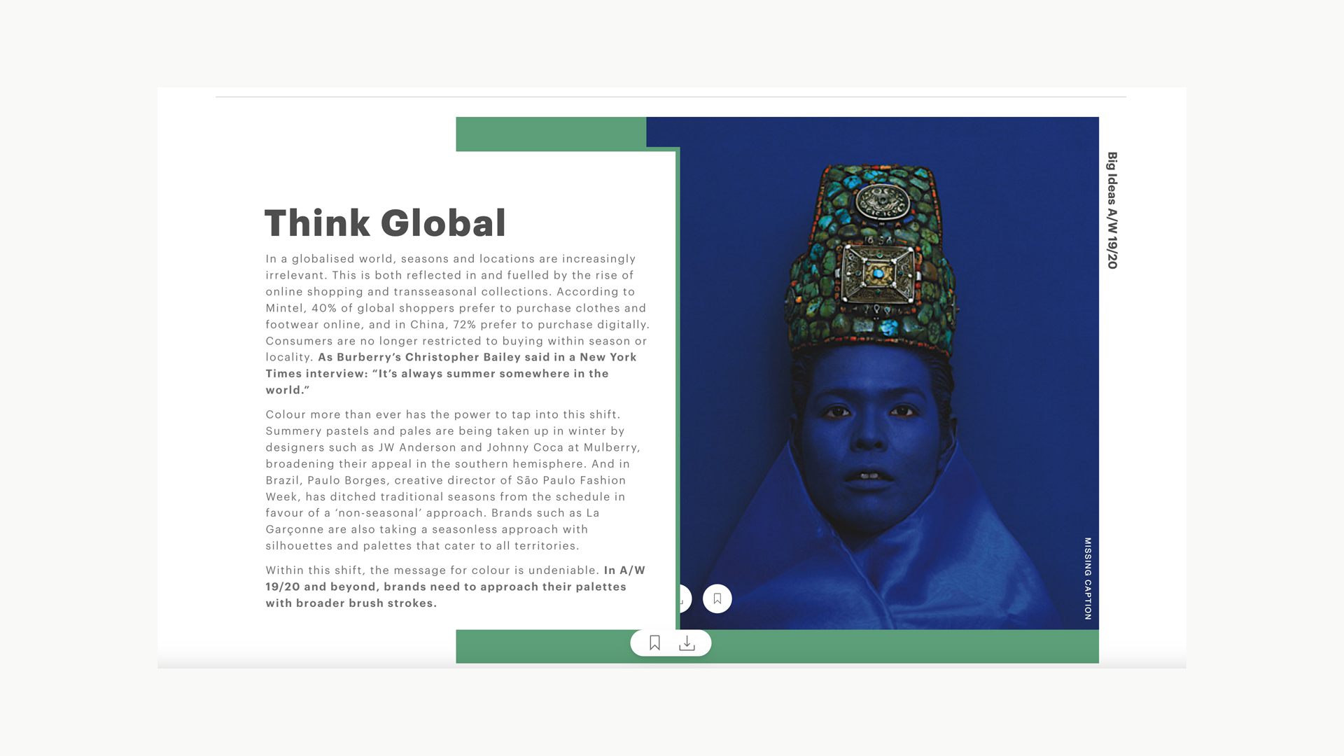WGSN Think Global trend research slide