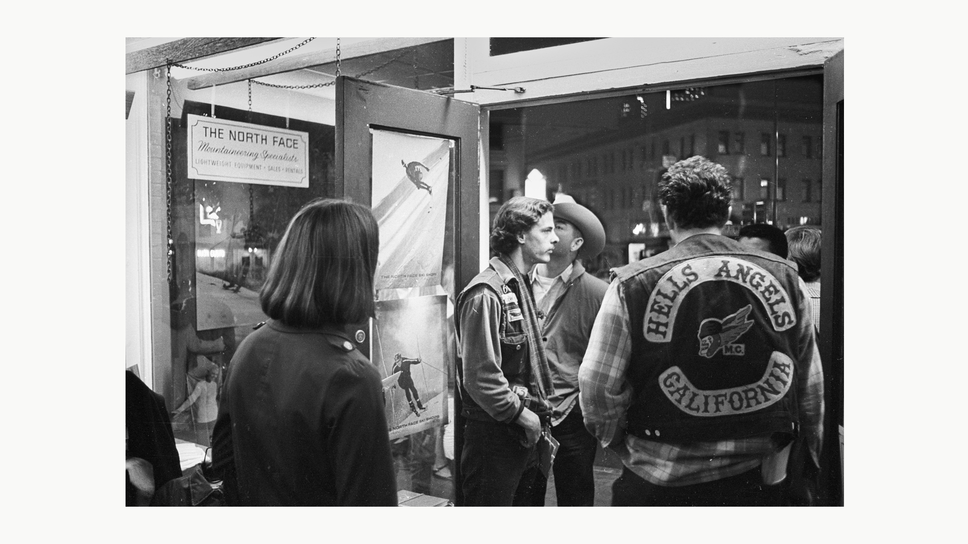 People from different subcultures outside the original North Face shop