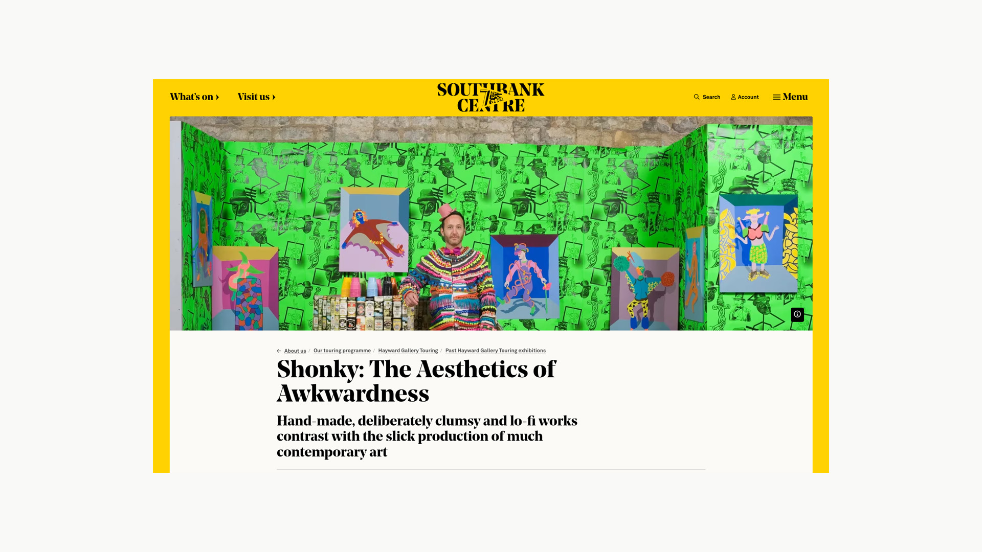 Southbank Centre page for Shonky: The Aesthetics of Awkwardness
